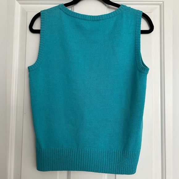 Teal Sweater vest Knit Top - Picture 3 of 6